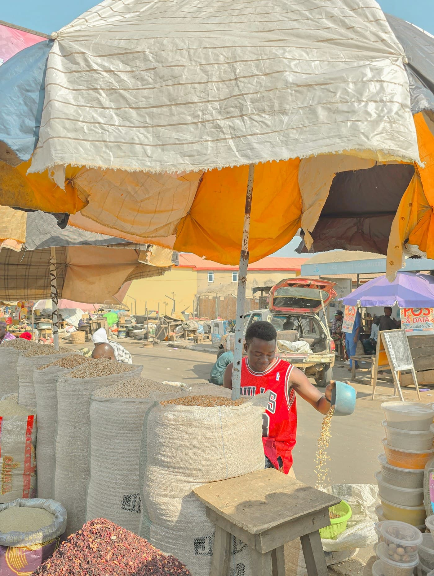 Seller at a market stall